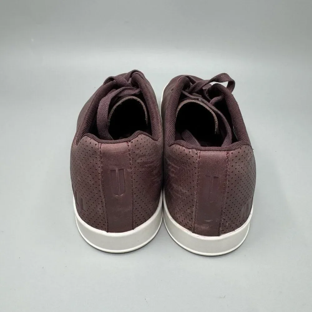 Nobull Perforated Leather Trainer Low Women's Size 8 Workout Gym Shoes Burgundy